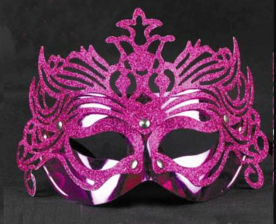 Metalik Fuşya Pembe Renk Masquerade Kelebek Simli Parti Maskesi 23x14 cm (4767) - Lisinya