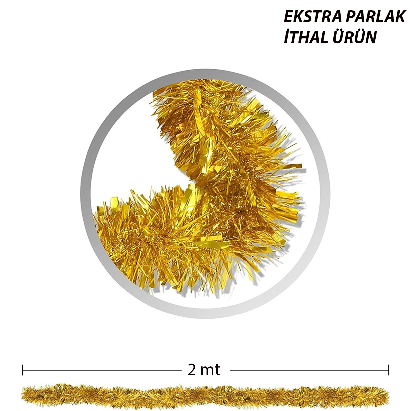 Parti İçin Sim Süs 2 Metre Uzunluk 8 cm Genişlik Altın Renk İthal (4767) - Lisinya