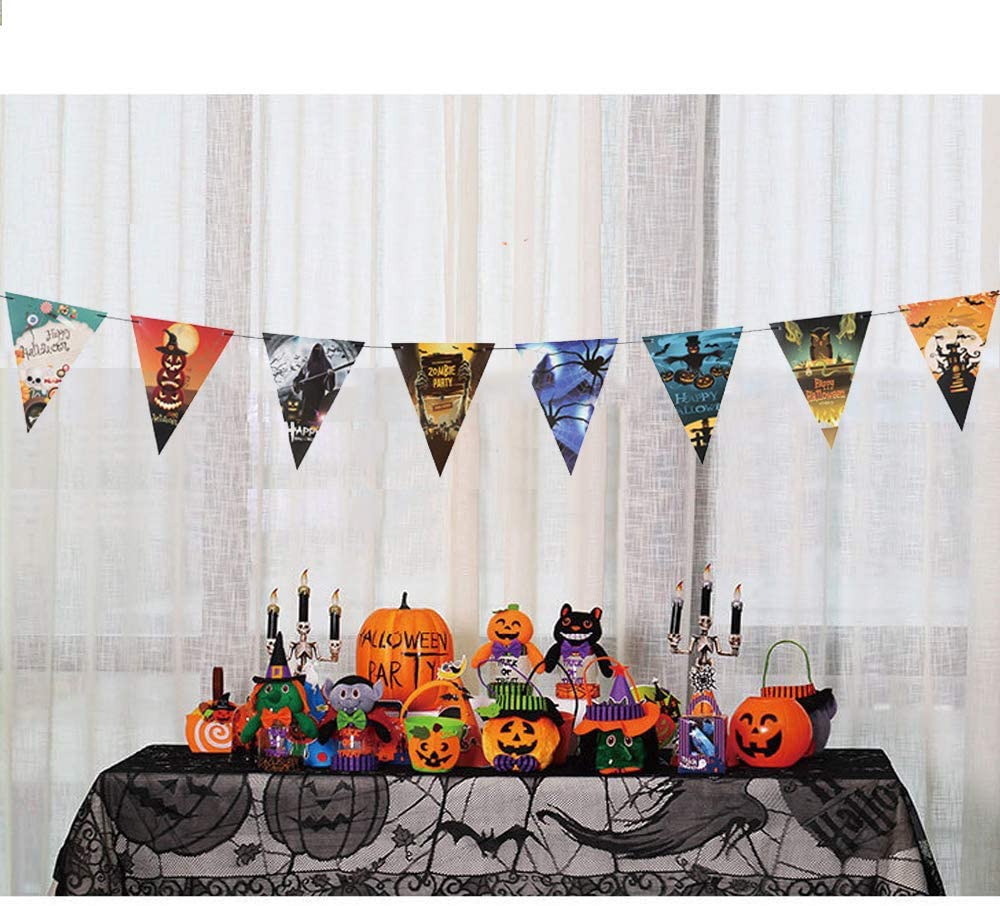 Cadılar Bayramı Halloween Flama Bayrak Banner Süs 8 li 3 Metre (4767) - Lisinya