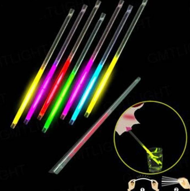 Karanlıkta Parlayan Glow Fosforlu Pipet 3 Renk 3 Adet (4767) - Lisinya