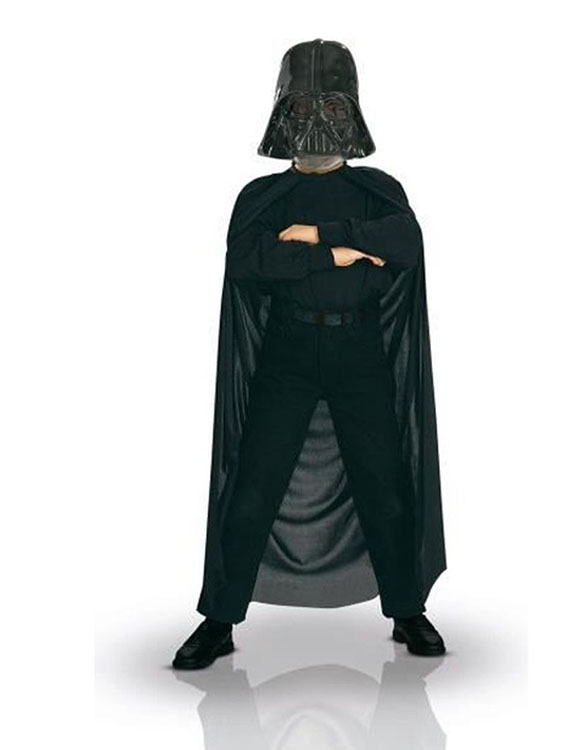 Çocuk Boy Yıldız Savaşları Star Wars Darth Vadet Maskesi ve 90 cm Pelerin Seti Siyah (4767) - Lisinya