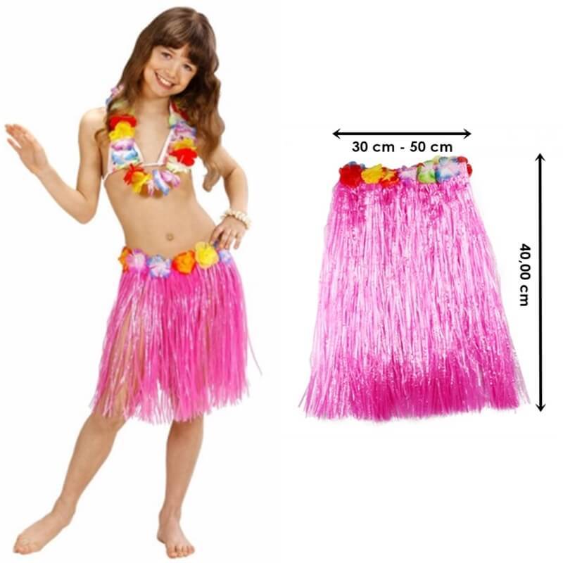 Hawaii Hula Eteği Pembe Renk 40 cm (4767) - Lisinya