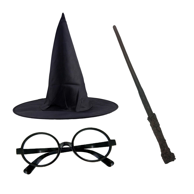 Harry Potter Şapkası Harry Potter Gözlüğü Harry Potter Asası 3 lü Set (4767) - Lisinya