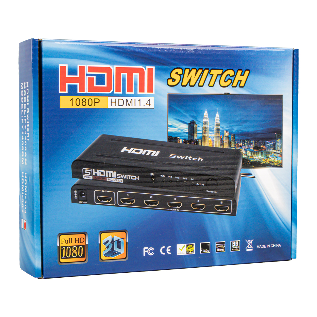 FULLY G-538H 3 GİRİŞ 1 ÇIKIŞ HDMI SWITCHER TOPLAYICI METAL KASA ADAPTÖRLÜ (4767) - Lisinya