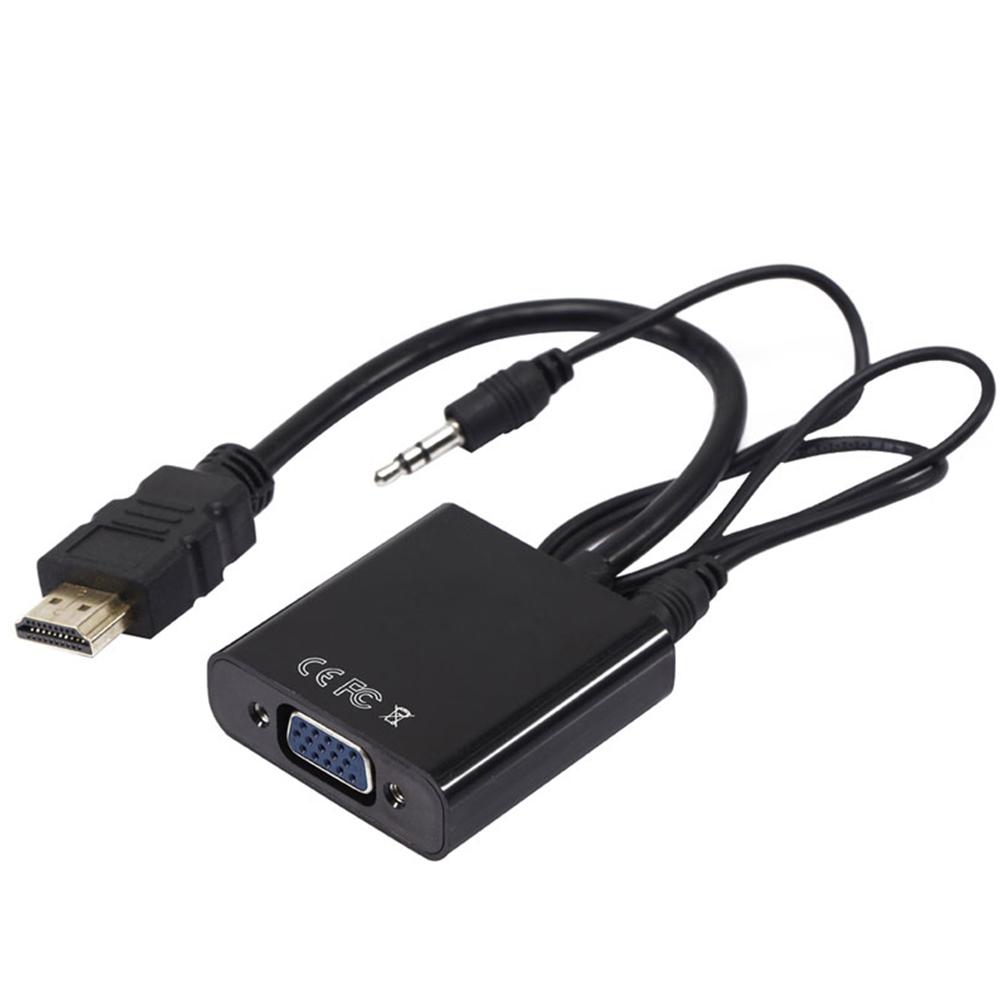 HDMI TO VGA ÇEVİRİCİ ADAPTÖR SES ÇIKIŞLI KUTULU (4767) - Lisinya