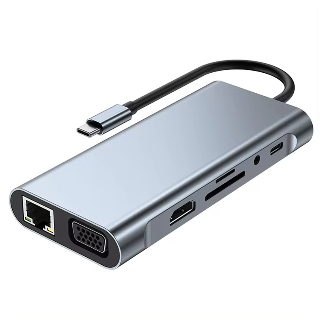 TYPE-C TO HDMI 10IN1 ÇOK FONKSİYONLU ÇEVİRİCİ ADAPTÖR DOCK STATION (4767) - Lisinya