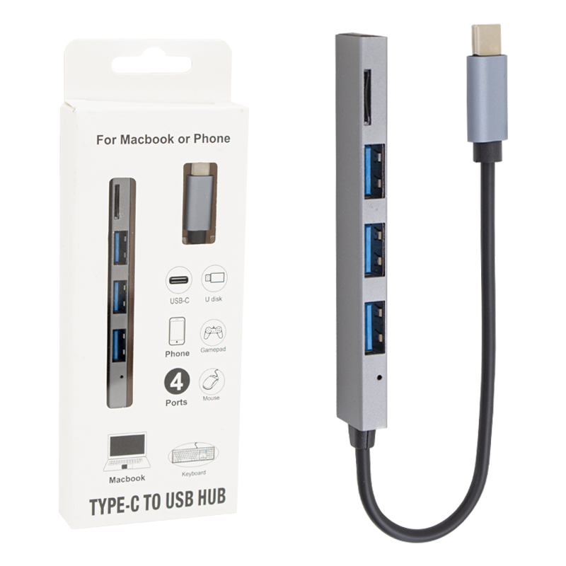 TYPE-C HUB 3x USB 3.0 SD/TF HAFIZA KART OKUYUCU DOCK STATION (MACBOOK - PC - PLAYSTATİON - XBOX) (4767) - Lisinya