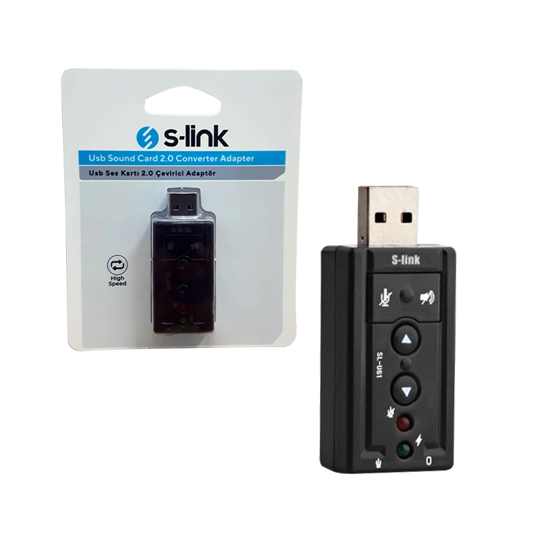 S-LINK SL-U61 USB SES KARTI 2.0 ÇEVİRİCİ ADAPTÖR (4767) - Lisinya