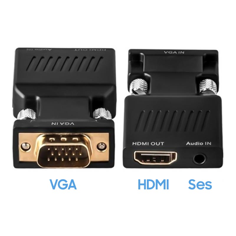 AUDIO ÇIKIŞLI VGA TO HDMI ÇEVİRİCİ ADAPTÖR 1080HD (4767) - Lisinya