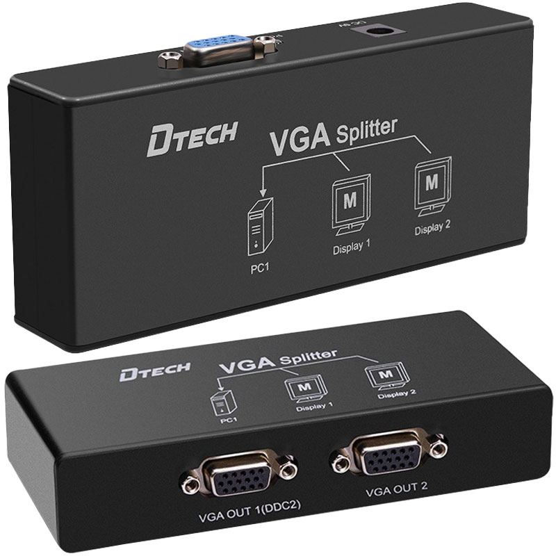 2 PORT VGA SPLITTER DAĞITICI PLASTİK KASA (250MHZ - 1920X1080) DF-2502 (4767) - Lisinya