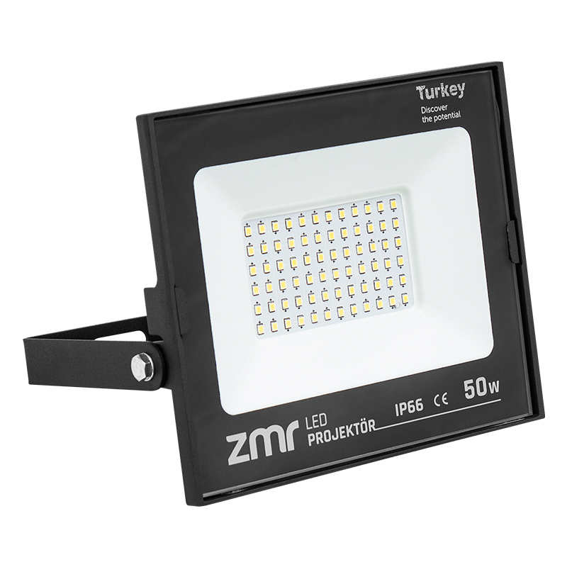 ZMR 50 WATT 6500K IP66 150* IŞIK AÇISI 220 VOLT SİYAH SLİM KASA LED PROJEKTÖR (4767) - Lisinya