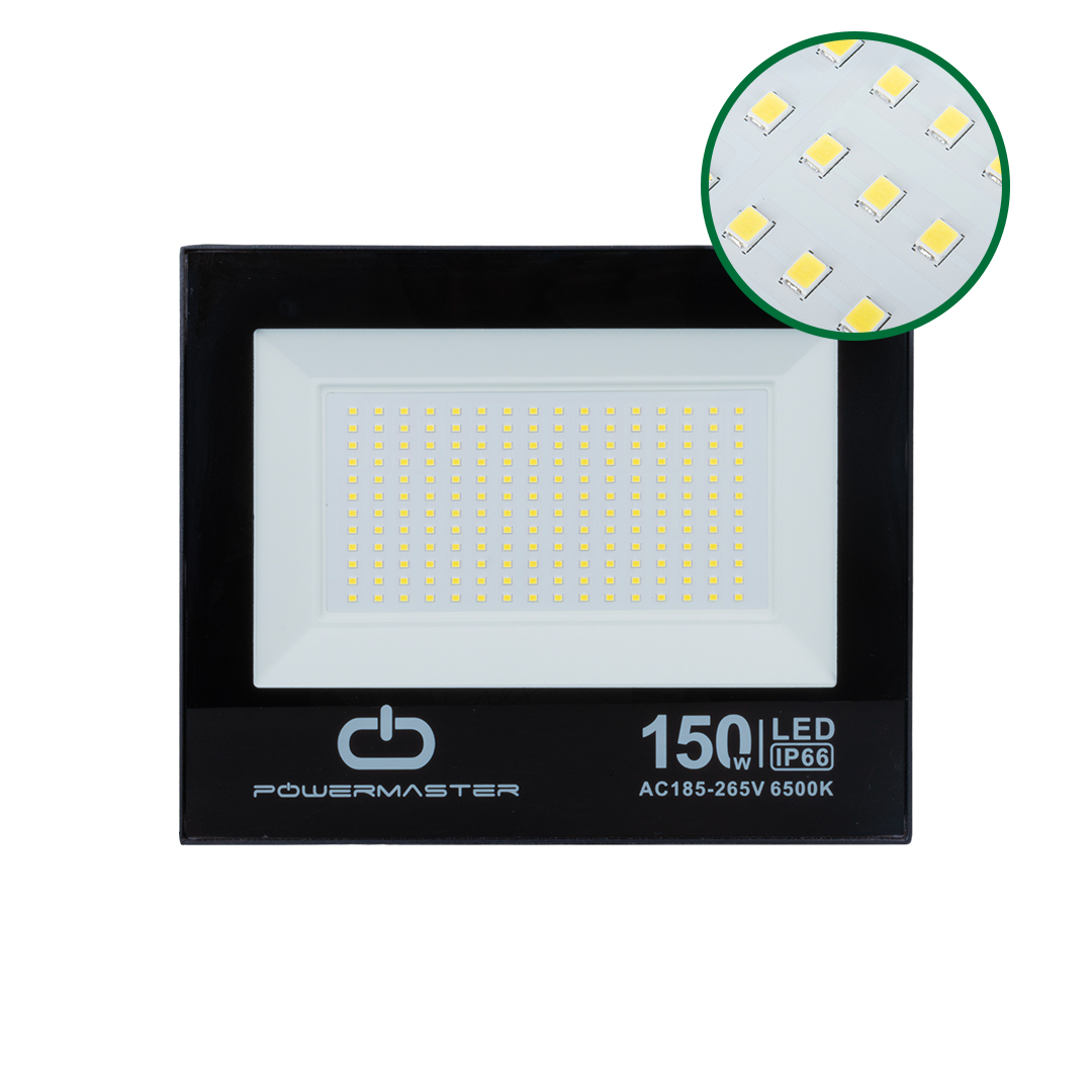 150 WATT - 220 VOLT 6500K IP66 150* IŞIK AÇISI SİYAH SLİM KASA BEYAZ LED PROJEKTÖR (4767) - Lisinya