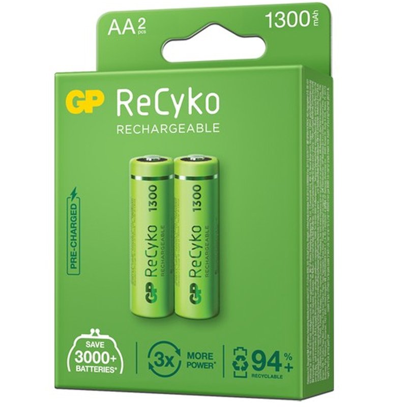 GP RECYKO 1300 MAH R6 AA ŞARJLI 2Lİ KALEM PİL GP130AAHCE-2EB2 (GPRHC132E000) (4767) - Lisinya