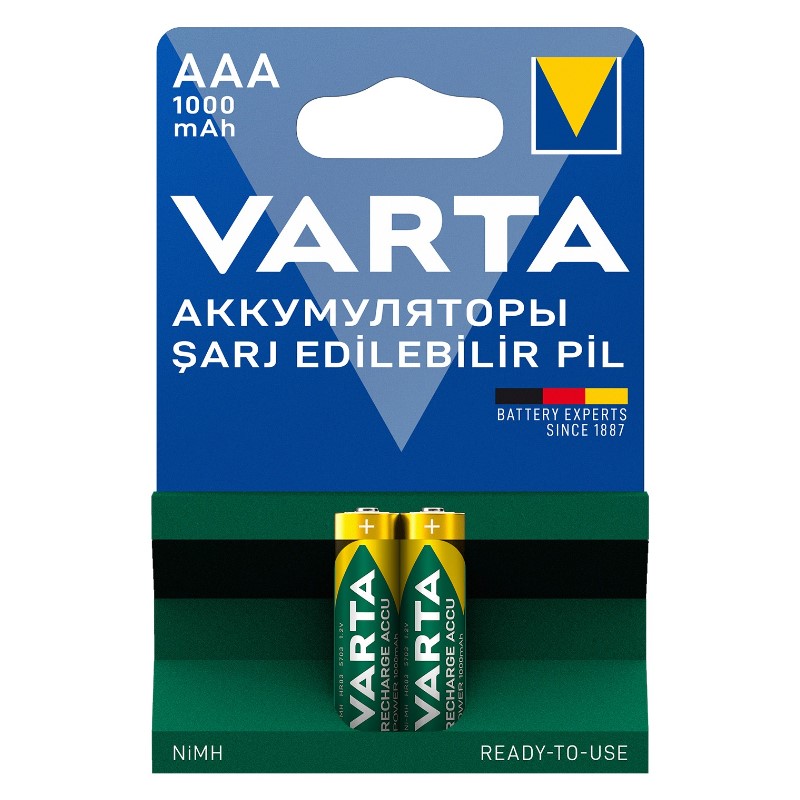 VARTA NI-MH 1.2V 1000 MAH HR03 AAA ŞARJLI 2Lİ İNCE KALEM PİL (4767) - Lisinya