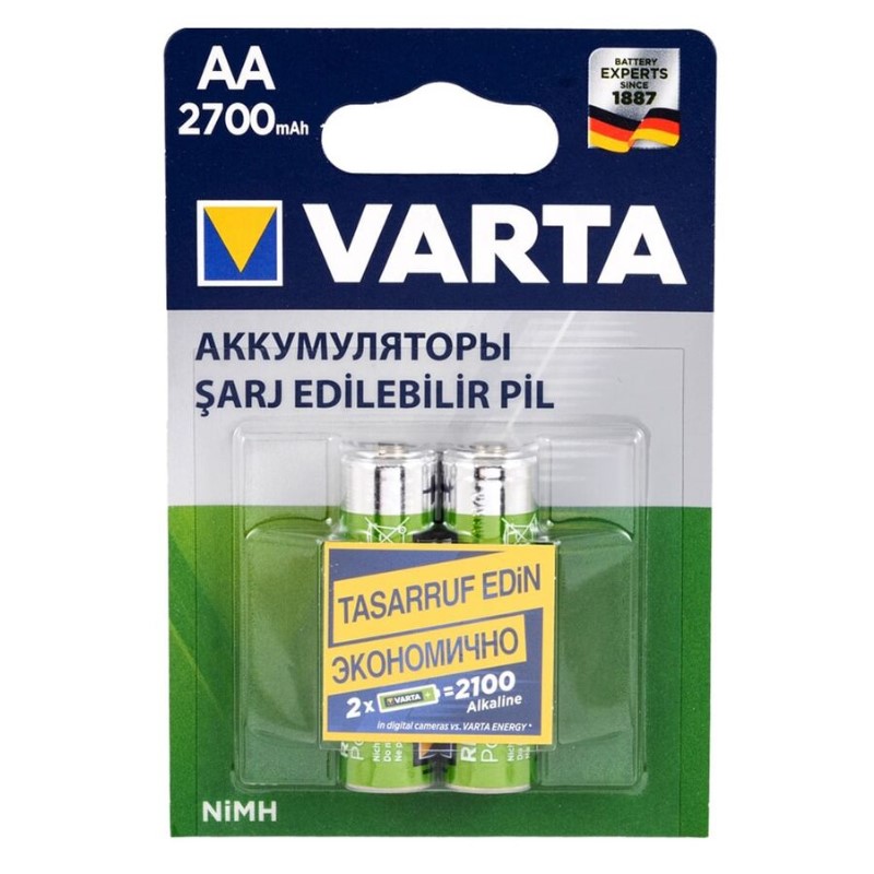 VARTA NI-MH 1.2V 2700 MAH HR6 AA ŞARJLI 2Lİ KALEM PİL (4767) - Lisinya