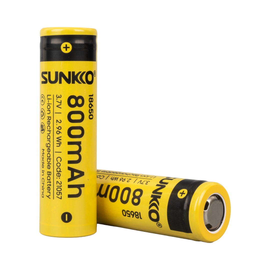 SUNKKO 3.7 VOLT 800 MAH 18650 ŞARJ EDİLEBİLİR PİL  (2Lİ PAKET) (4767) - Lisinya