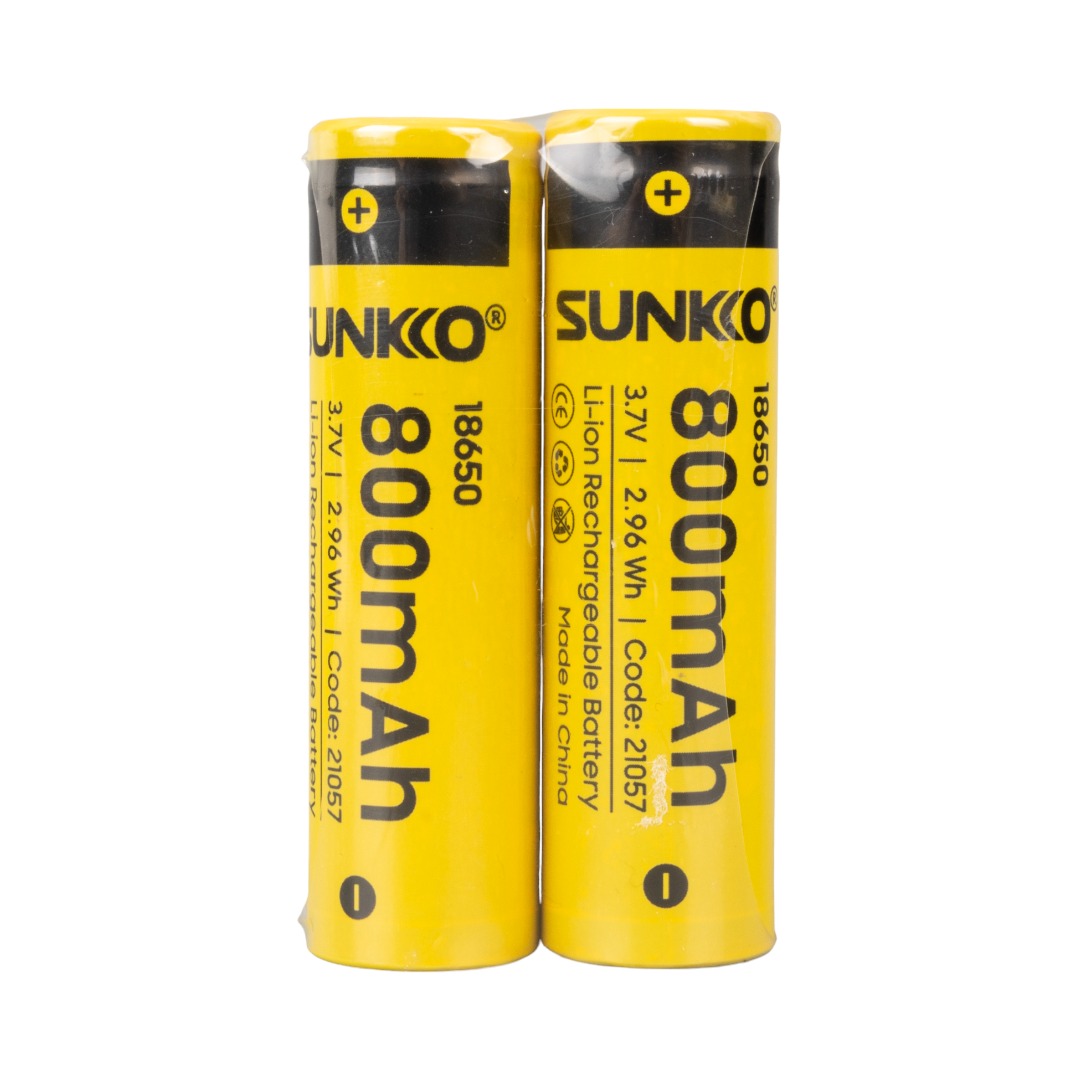 SUNKKO 3.7 VOLT 800 MAH 18650 ŞARJ EDİLEBİLİR PİL  (2Lİ PAKET) (4767) - Lisinya