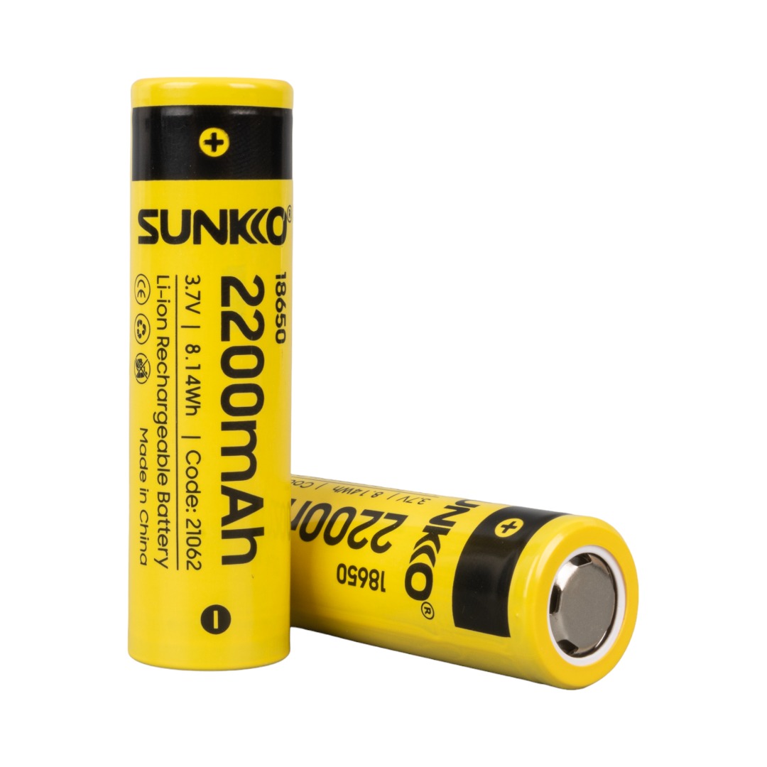 SUNKKO 3.7 VOLT 2200 MAH 18650 ŞARJ EDİLEBİLİR PİL (2Lİ PAKET) (4767) - Lisinya