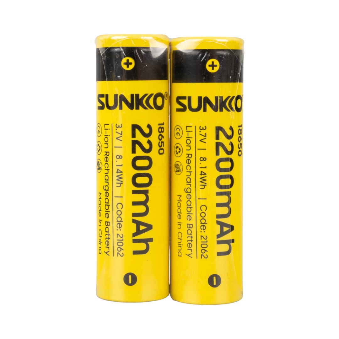 SUNKKO 3.7 VOLT 2200 MAH 18650 ŞARJ EDİLEBİLİR PİL (2Lİ PAKET) (4767) - Lisinya