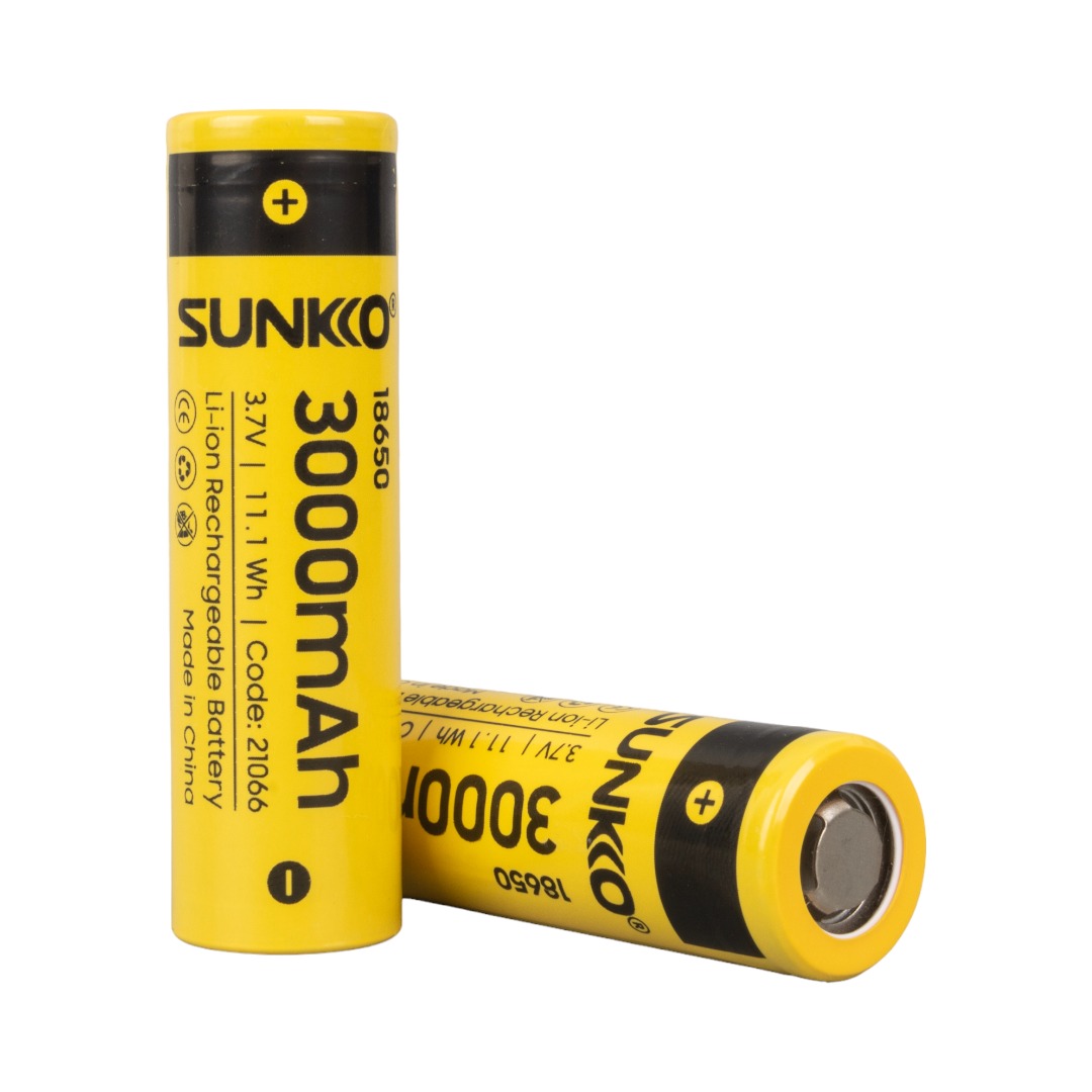 SUNKKO 3.7 VOLT 3000 MAH 18650 ŞARJ EDİLEBİLİR PİL (2Lİ PAKET) (4767) - Lisinya