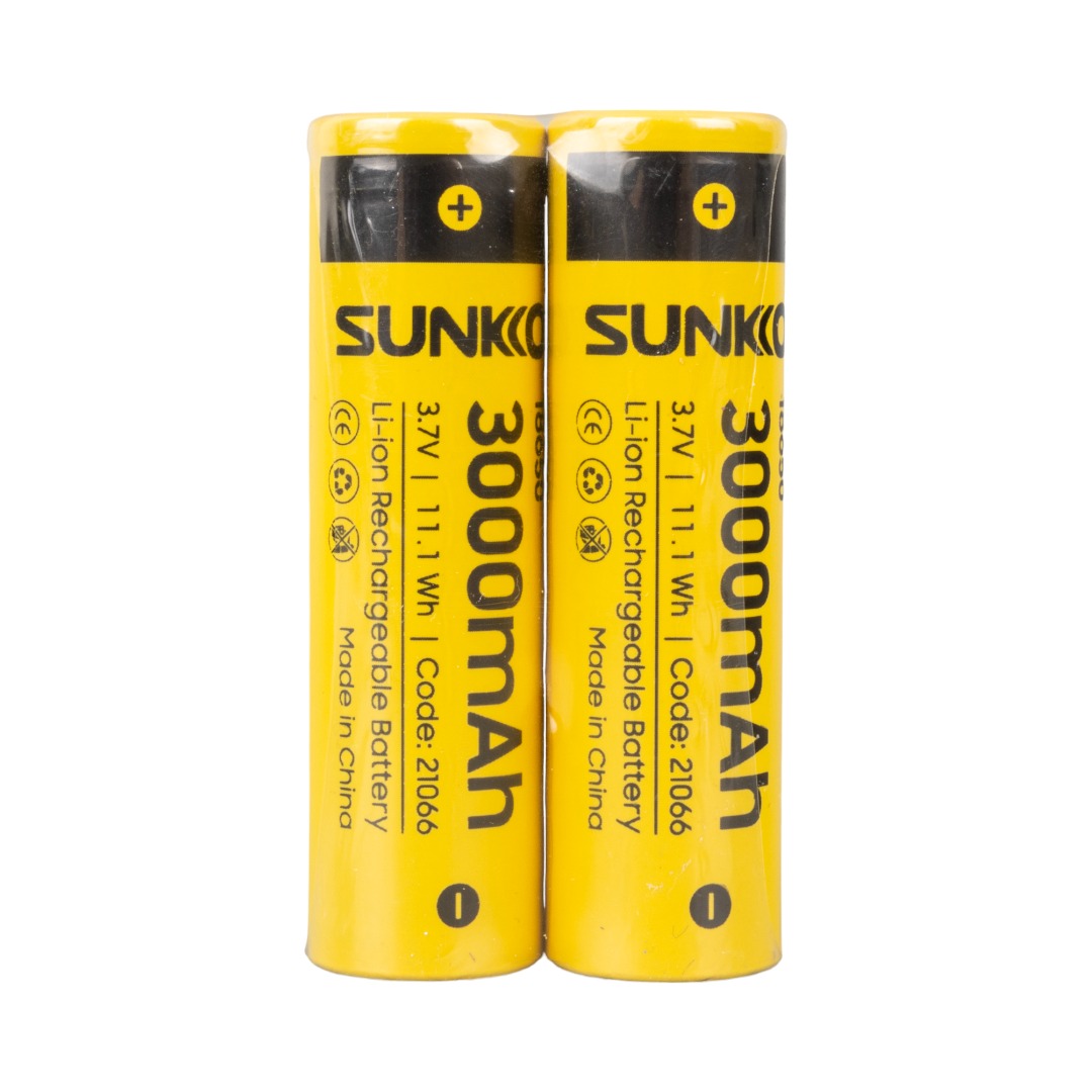 SUNKKO 3.7 VOLT 3000 MAH 18650 ŞARJ EDİLEBİLİR PİL (2Lİ PAKET) (4767) - Lisinya