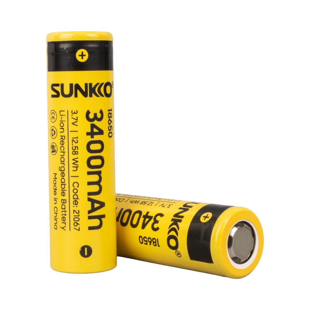 SUNKKO 3.7 VOLT 3400 MAH 18650 ŞARJ EDİLEBİLİR PİL (2Lİ PAKET) (4767) - Lisinya