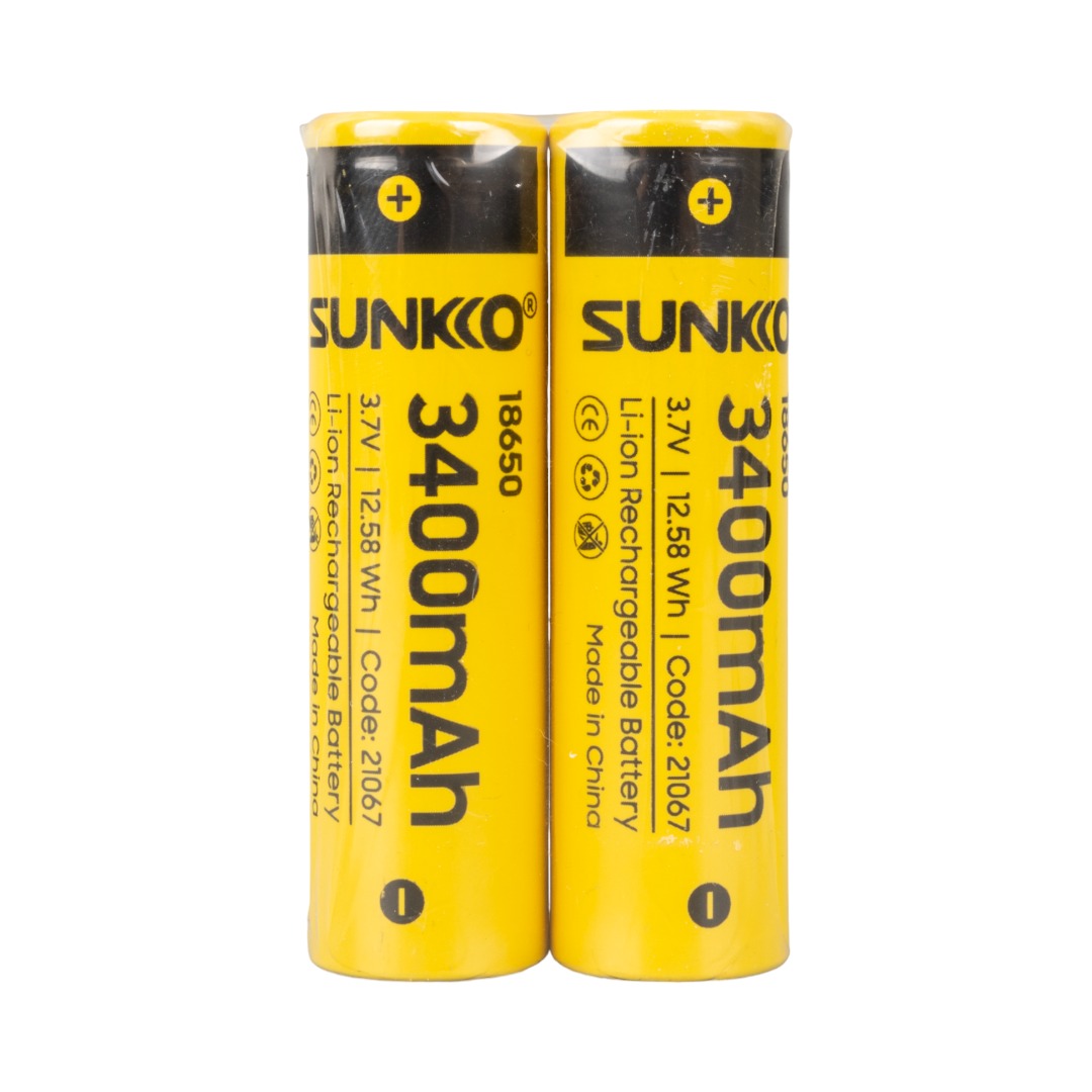 SUNKKO 3.7 VOLT 3400 MAH 18650 ŞARJ EDİLEBİLİR PİL (2Lİ PAKET) (4767) - Lisinya