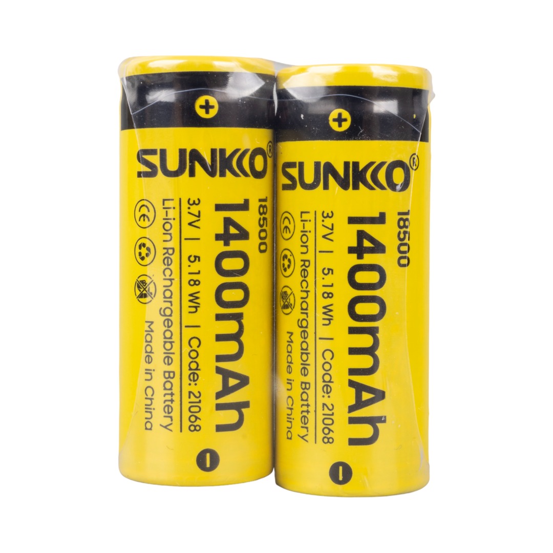 SUNKKO 3.7 VOLT 1400 MAH 18500 ŞARJ EDİLEBİLİR PİL (2Lİ PAKET) (4767) - Lisinya