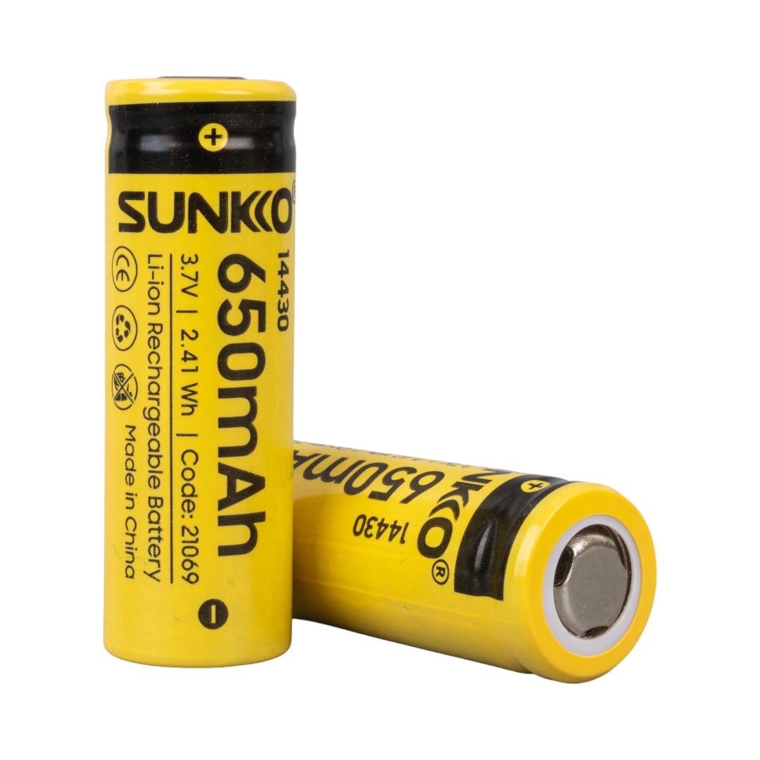 SUNKKO 3.7 VOLT 650 MAH 14430 ŞARJ EDİLEBİLİR PİL (2Lİ PAKET) (4767) - Lisinya