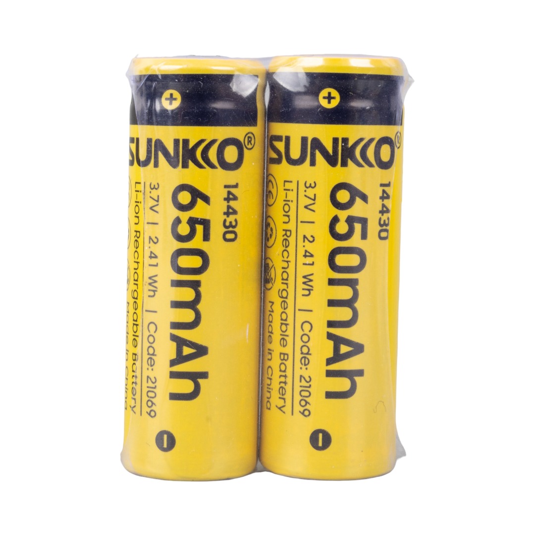 SUNKKO 3.7 VOLT 650 MAH 14430 ŞARJ EDİLEBİLİR PİL (2Lİ PAKET) (4767) - Lisinya