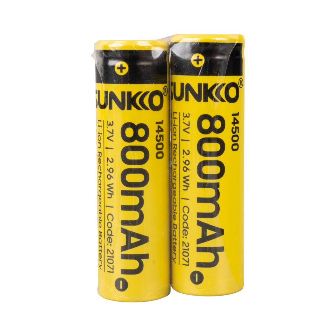 SUNKKO 3.7 VOLT 800 MAH 14500 ŞARJ EDİLEBİLİR PİL (2Lİ PAKET) (4767) - Lisinya