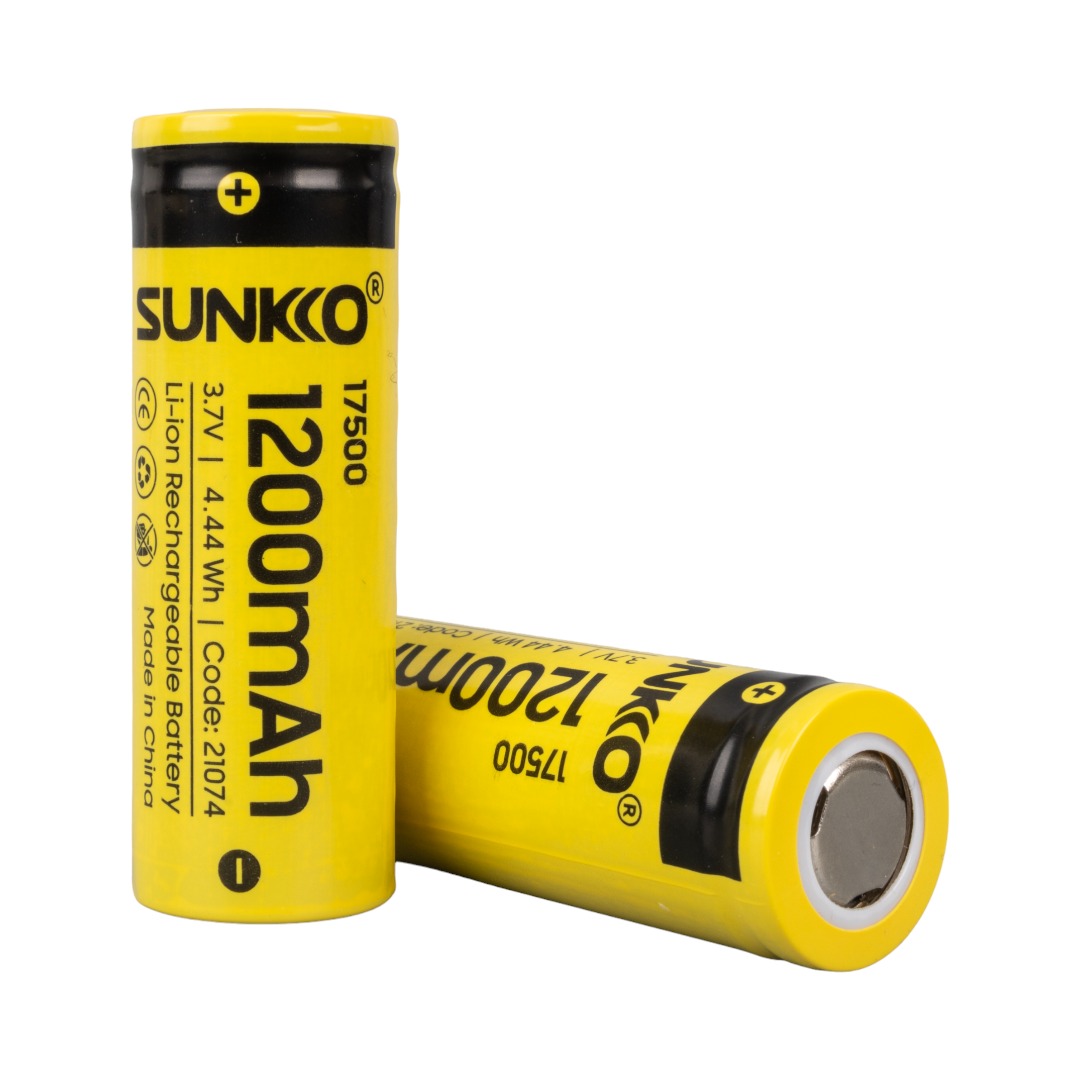 SUNKKO 3.7 VOLT 1200 MAH 17500 ŞARJ EDİLEBİLİR PİL (2Lİ PAKET) (4767) - Lisinya