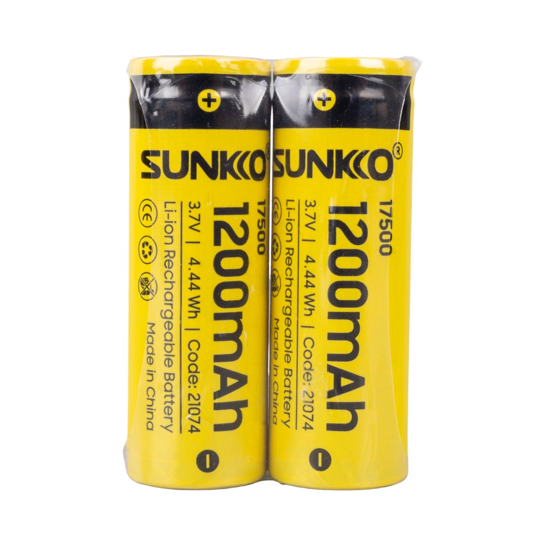 SUNKKO 3.7 VOLT 1200 MAH 17500 ŞARJ EDİLEBİLİR PİL (2Lİ PAKET) (4767) - Lisinya