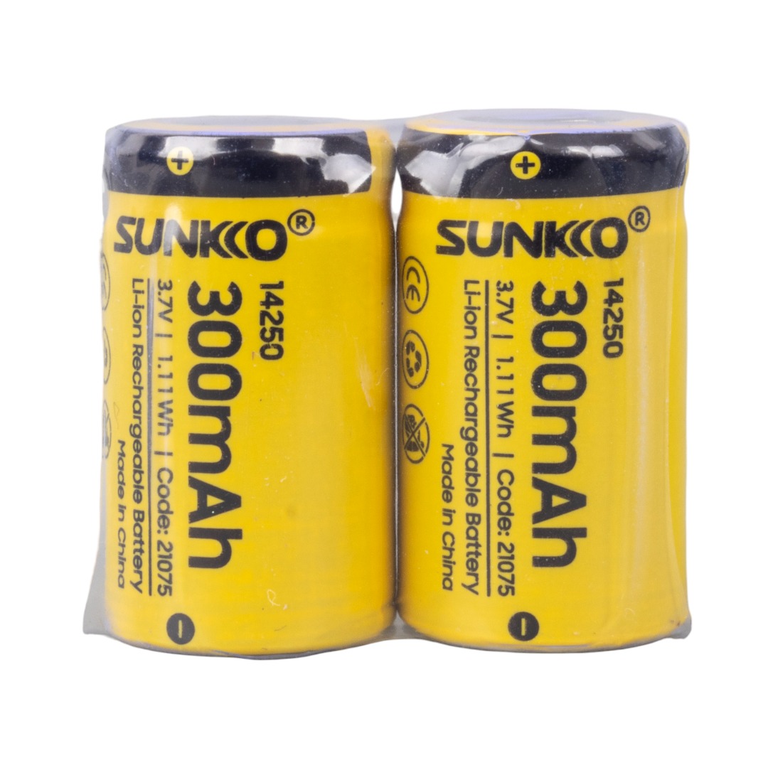 SUNKKO 3.7 VOLT 300 MAH 14250 ŞARJ EDİLEBİLİR PİL (2Lİ PAKET) (4767) - Lisinya