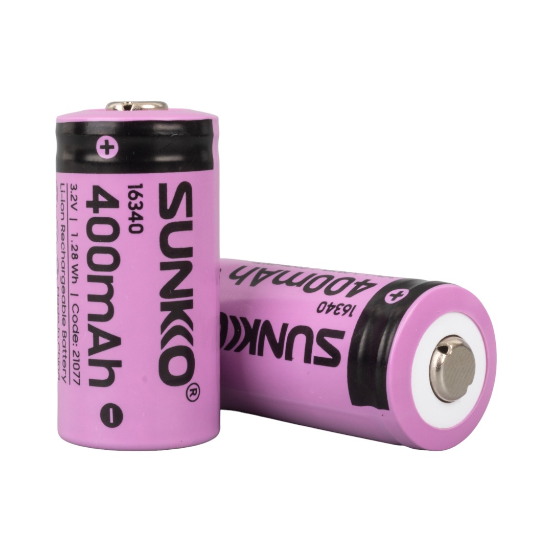 SUNKKO IFR 3.2 VOLT 400 MAH 16340 ŞARJ EDİLEBİLİR PİL (2Lİ PAKET) (4767) - Lisinya