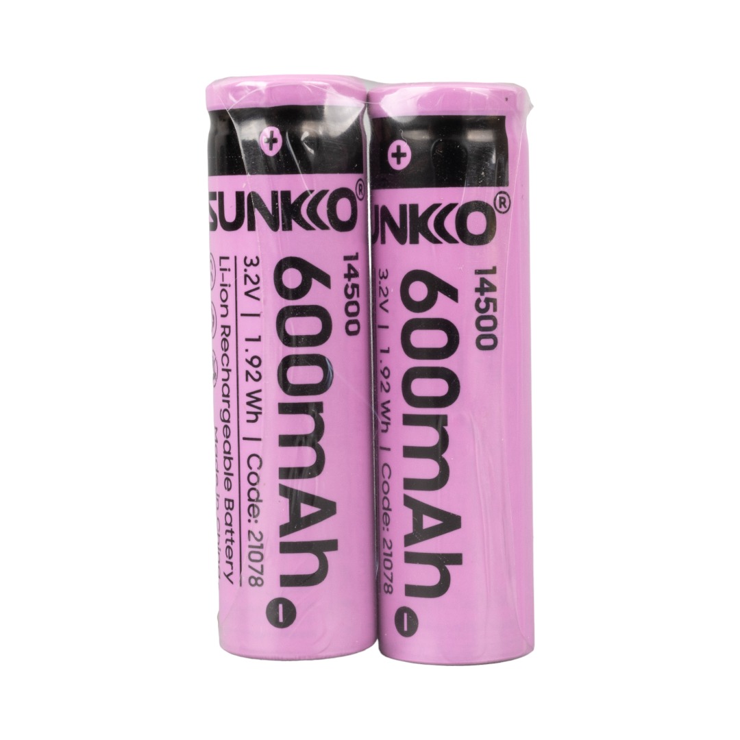 SUNKKO IFR 3.2 VOLT 600 MAH 14500 ŞARJ EDİLEBİLİR PİL (2Lİ PAKET) (4767) - Lisinya