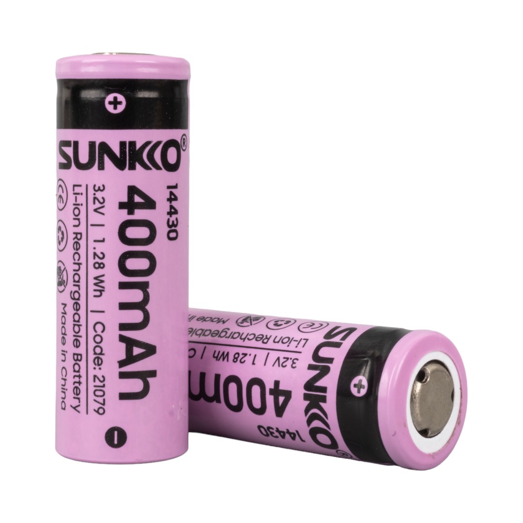 SUNKKO IFR 3.2 VOLT 400 MAH 14430 ŞARJ EDİLEBİLİR PİL (2Lİ PAKET) (4767) - Lisinya