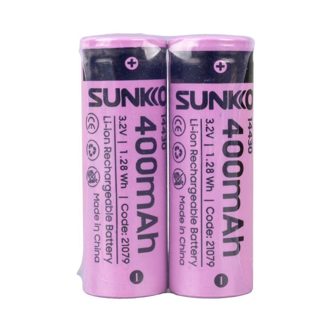 SUNKKO IFR 3.2 VOLT 400 MAH 14430 ŞARJ EDİLEBİLİR PİL (2Lİ PAKET) (4767) - Lisinya