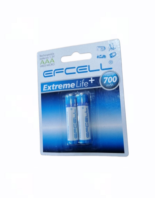 ŞARJLI - İNCE PİL 2 PARÇA  KART 700mAh 1.2V AAA HR03-MICRO (4767) - Lisinya