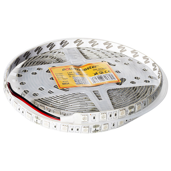 LED ŞERİT 3 ÇİPLİ MAVİ DIŞ MEKAN SİLİKONLU 60 LED 5 METRE FİYATI  (5050) (4767) - Lisinya