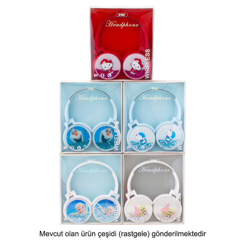 BT-002 KULAKÜSTÜ KABLOSUZ BLUETOOTH HAFIZA KART GİRİŞLİ MICKEY MOUSE KULAKLIK (4767) - Lisinya