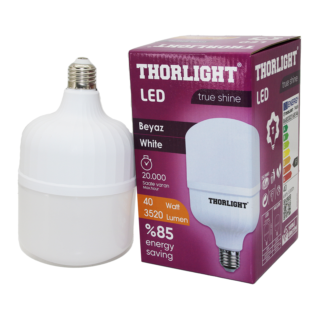 THORLIGHT 40W E27 TORCH T-SHAPE BEYAZ LED AMPUL T-40B (4767) - Lisinya