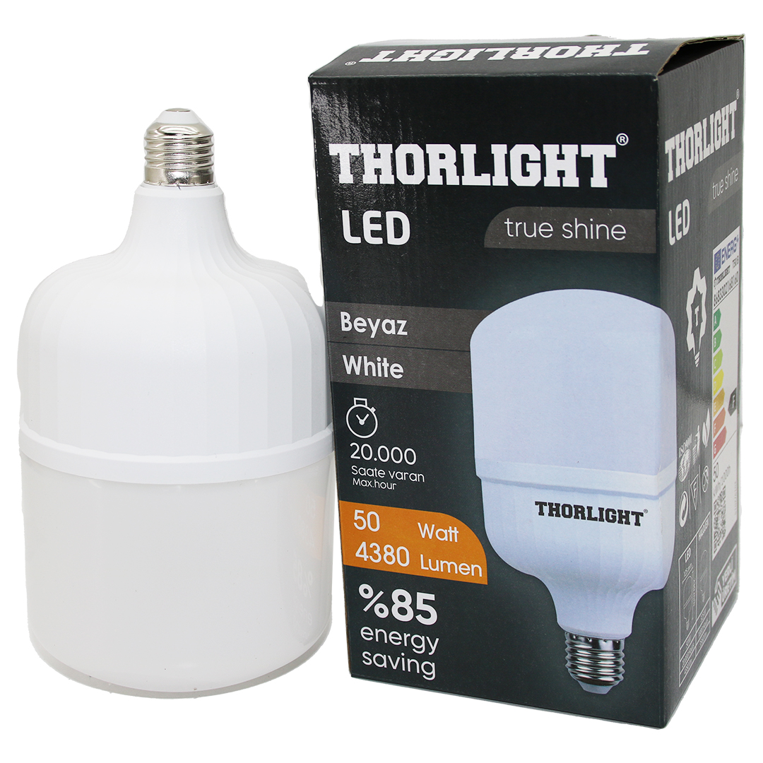 THORLIGHT 50W E27 TORCH T-SHAPE BEYAZ LED AMPUL T-50B (4767) - Lisinya