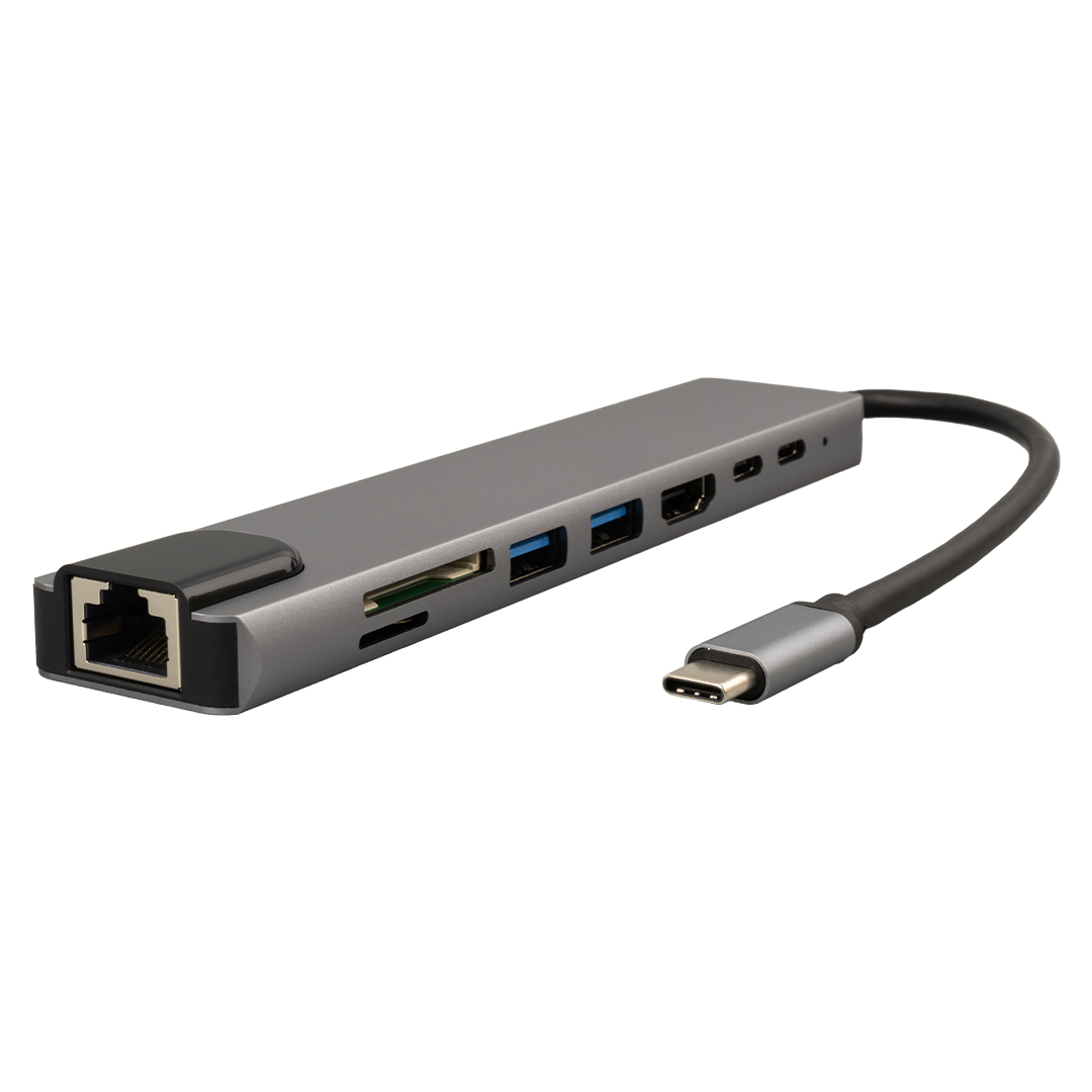 TYPE-C 8IN1 HDMI COK FONKSIYONLU USB 3.0 DOCK STATION (4767) - Lisinya