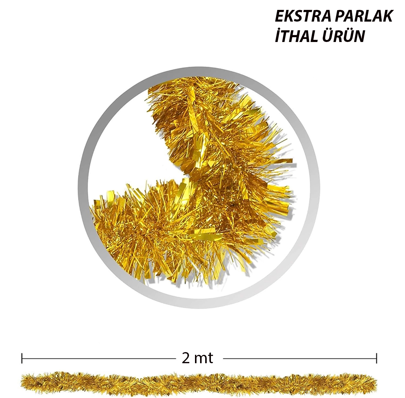 Parti İçin Sim Süs 2 Metre Uzunluk 8 Cm Genişlik Altın Renk İthal - Lisinya