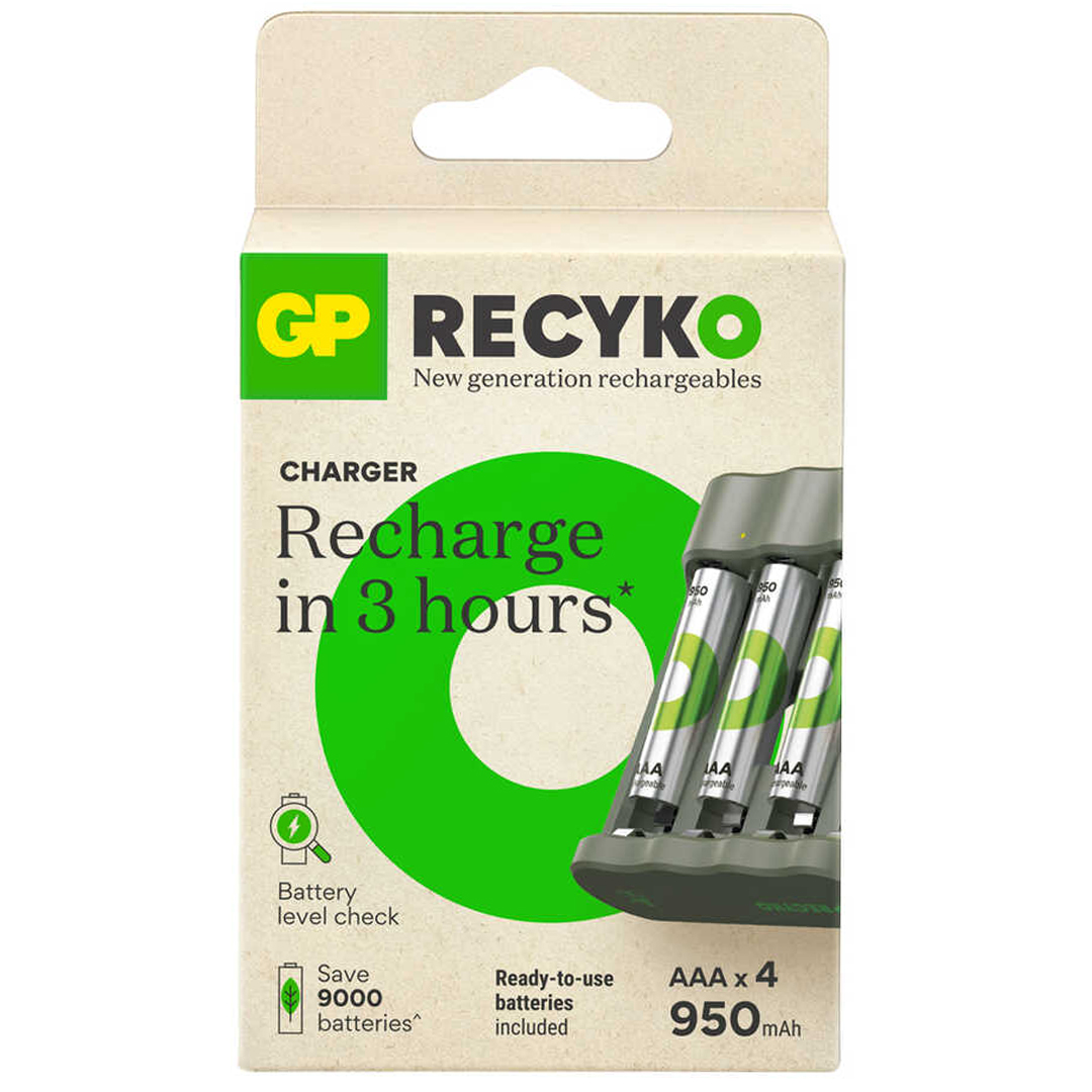 GP RECYKO B441 4 X 950 MAH R03 AAA PİLLİ ŞARJ CİHAZI (GP-B441/100HCER21-2GTLB4) (4767) - Lisinya