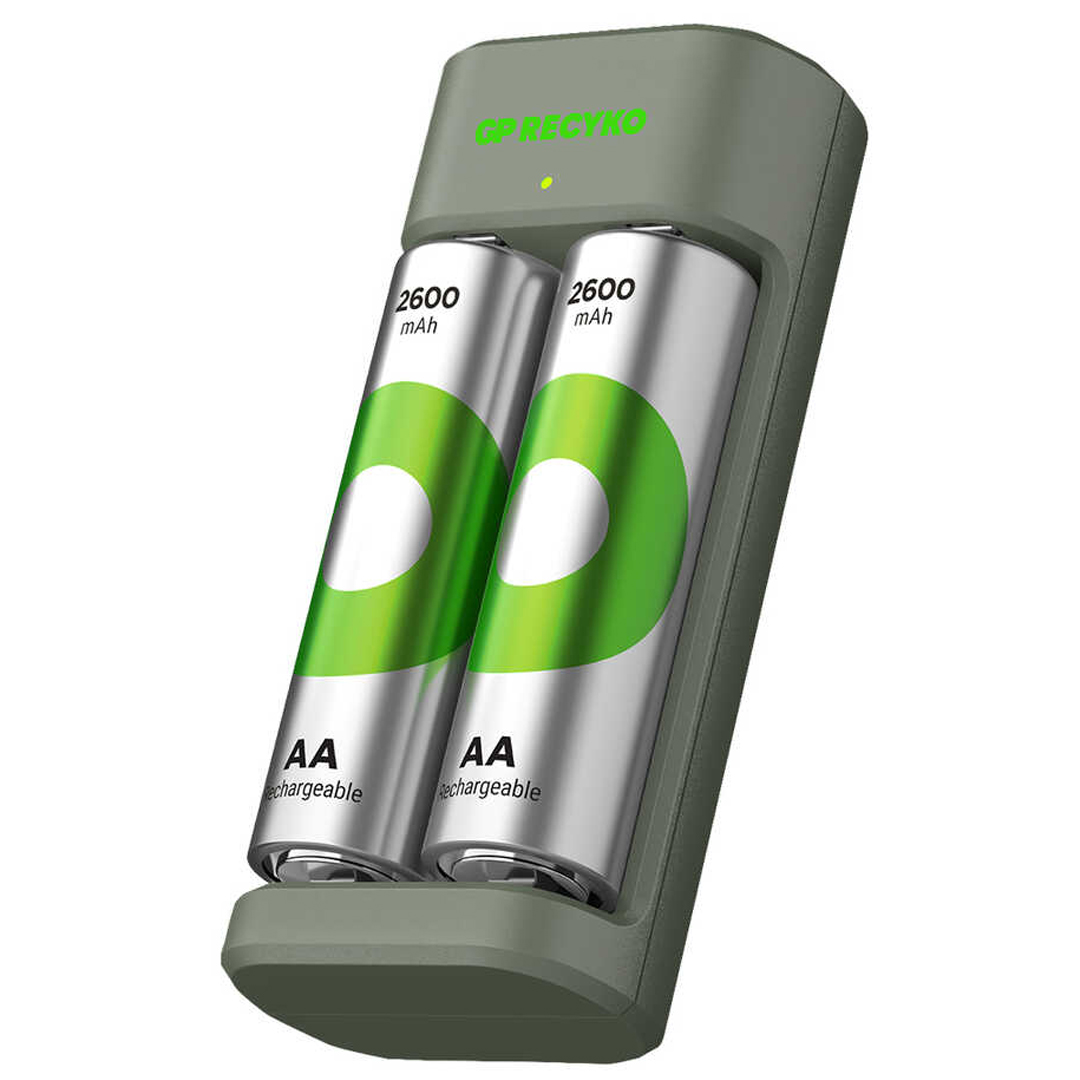 GP RECYKO E221 2 X 2600 MAH R6 AA PİLLİ PİL ŞARJ CİHAZI (GP-E221/270AHCER21-2GTLB2) (4767) - Lisinya