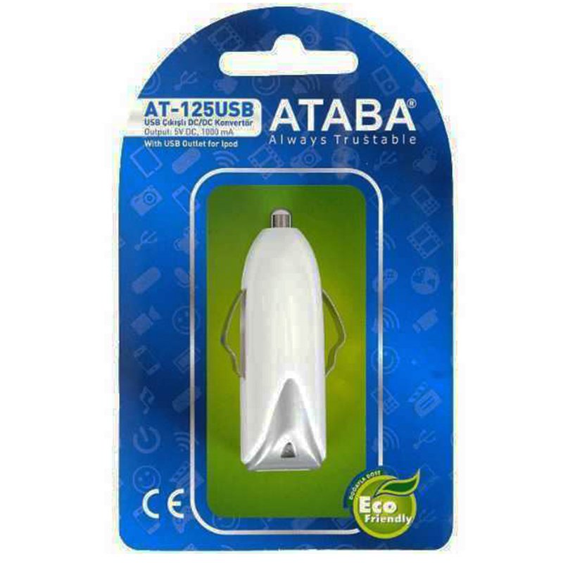 ATABA AT-125 USB 12V GRŞ.5 VOLT 1000 MA ARAÇ ÇAKMAK USB ŞARJ (4767) - Lisinya