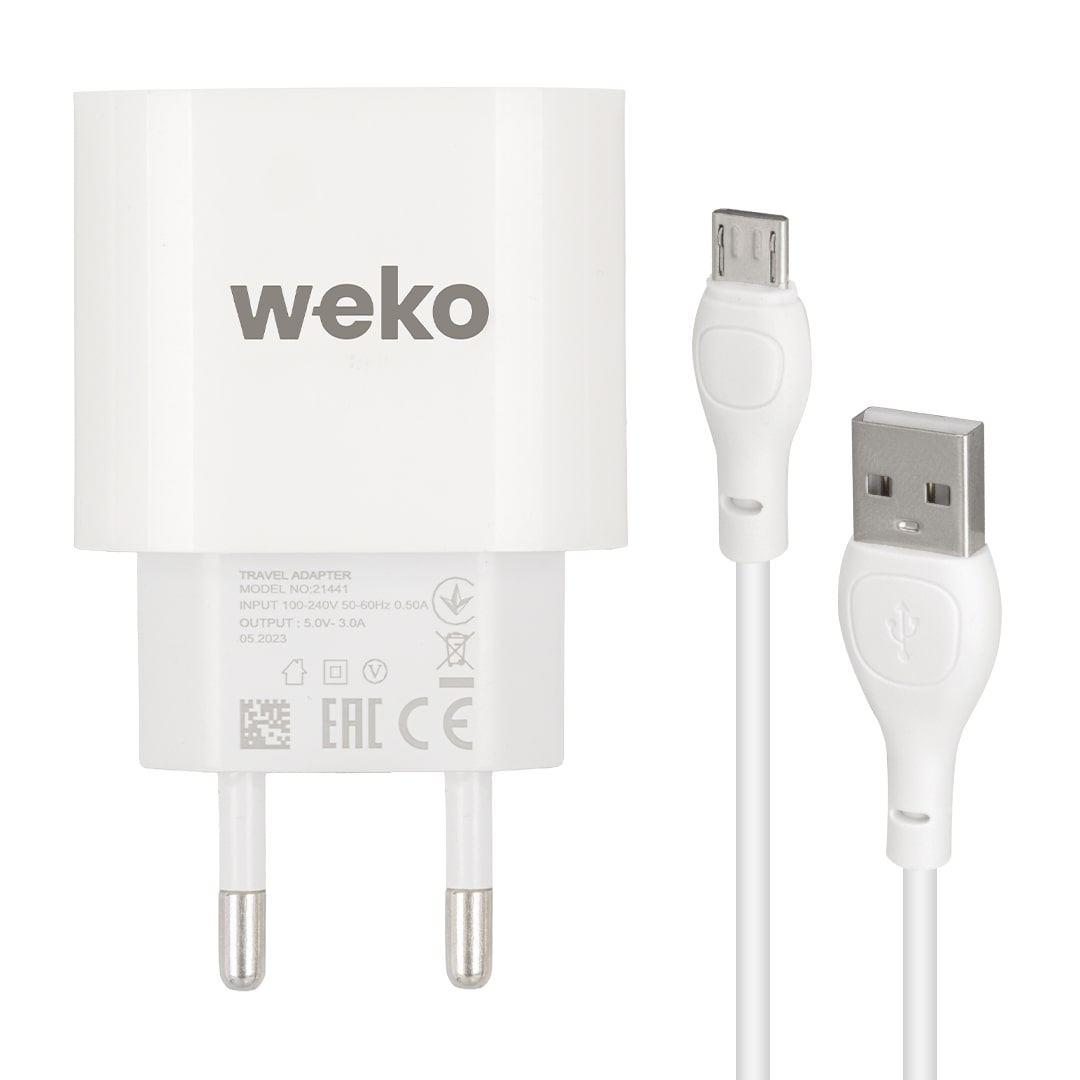 WK-21441 PDU QC 3.0 AMPER ŞARJ BAŞLIK ADAPTÖRÜ + MICRO USB KABLO (NO:1) (4767) - Lisinya