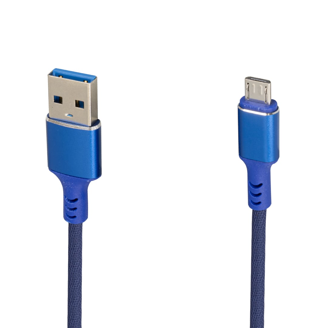 WK-22023 USB TO MICRO USB ÖRGÜLÜ LACİVERT ŞARJ KABLOSU (NO:14) (4767) - Lisinya